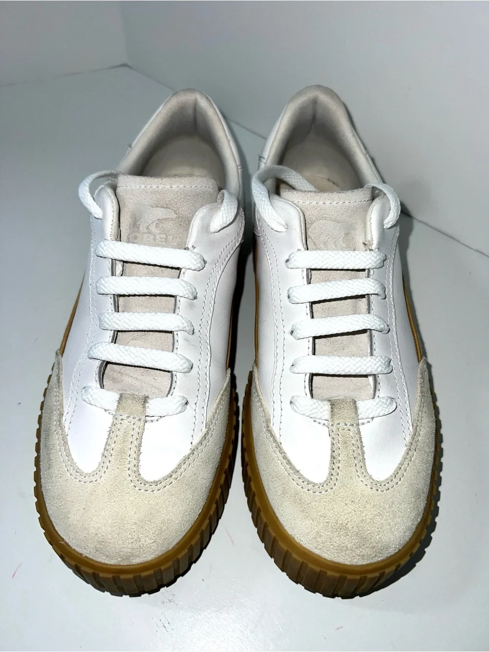 Sorel Ona Ave T-Toe Leather Sneaker White Sz 8.5